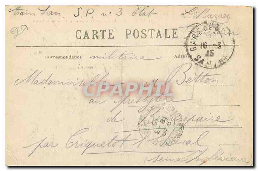 CPA Solesmes Abbaye des Benedictins et bords de la sarthe  — Back