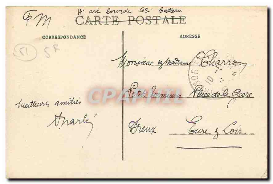CPA Croquis de Guerre 1915 Reims La Cathedrale La voute du transept apres les premiers bombardements — Rückseite