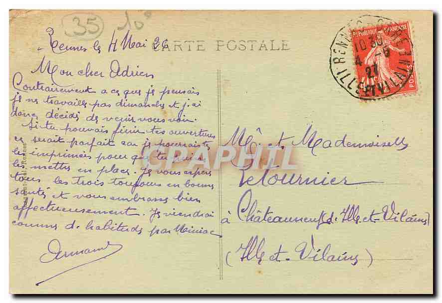 Rennes - Hôtel de Ville - La Salle des Fêtes — éditeur anonyme, n° 4431 — Reverso