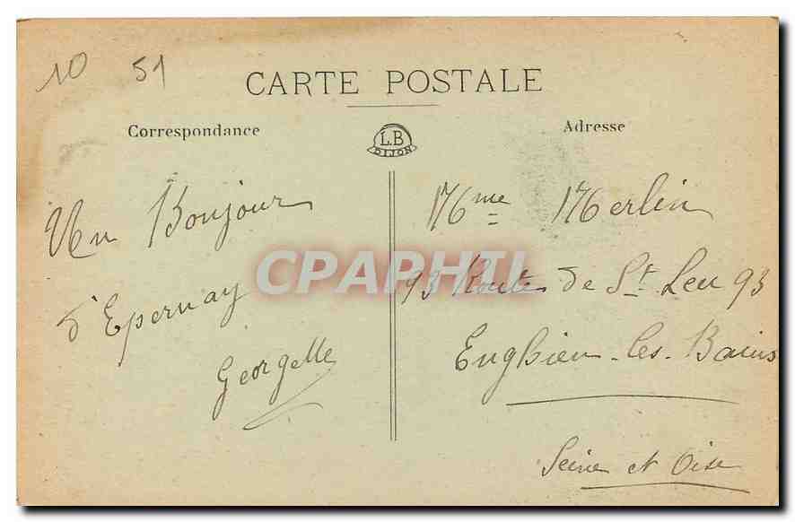 CPA Nos Grandes Villes du Front Epernay Propriete Moet et Chandon Rue du Commerce Militaria — Back