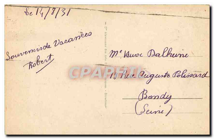 CPA Lourdes La Grotte en 1858  — Verso