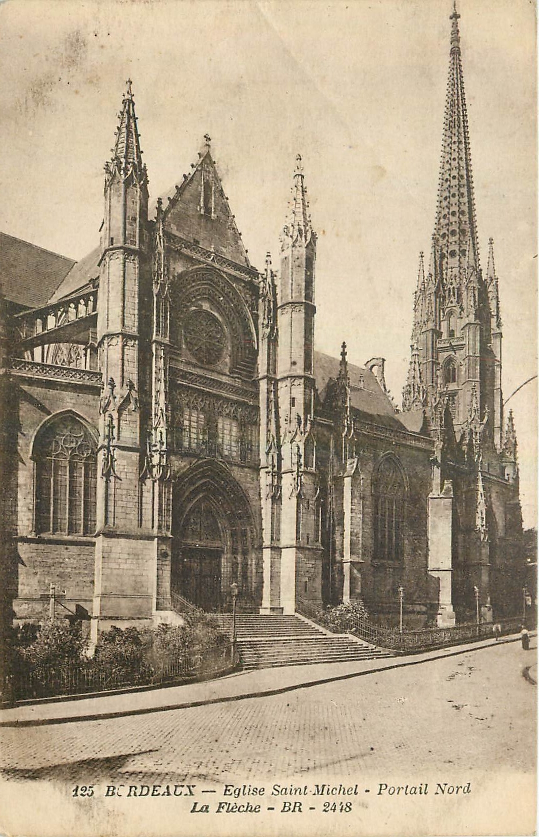 CPA Bordeaux Eglise Saint Michel Portail Nord La Fleche 