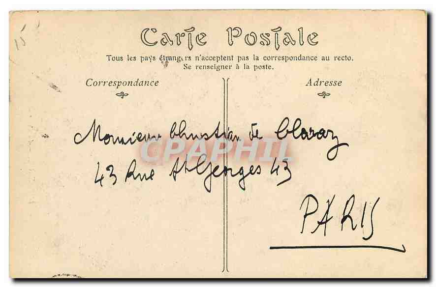 CPA Bordeaux La Porte du Palais  — Verso