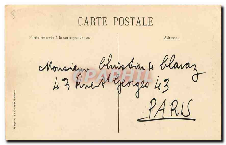 CPA Bordeaux La Tour Pey Berland  — Verso
