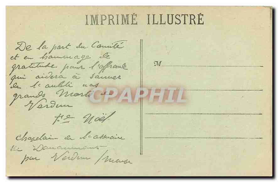 CPA Verdun Euvre de Douaumont  — Rückseite