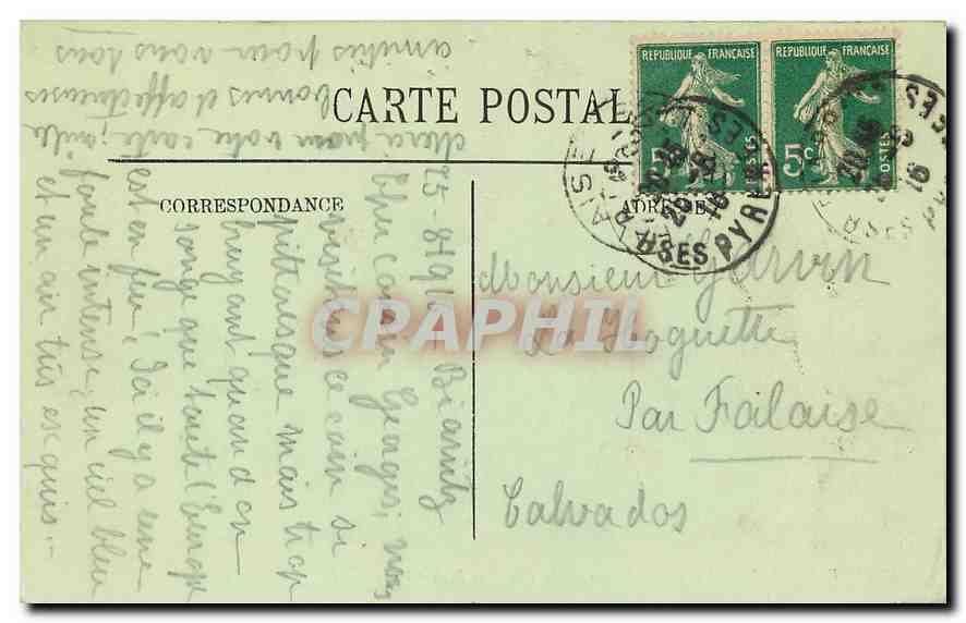 Blarritz — Vue sur le Rocher de la Vierge et Rocher Percé — LL. n°207 — Rückseite