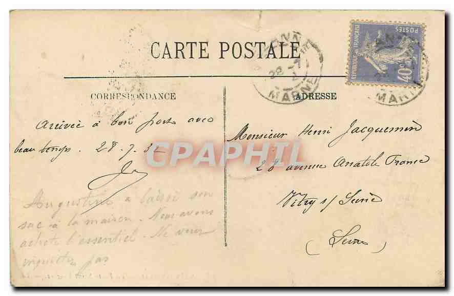 Saint-Malo — La Porte Saint-Vincent — E.L. n°35 — Reverso