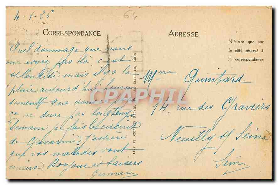 CPA Pau La Chaine des Pyrenees  — Verso