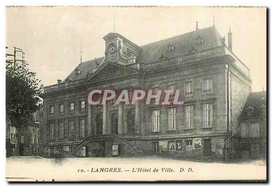 CPA Langres l'Hotel de Ville 