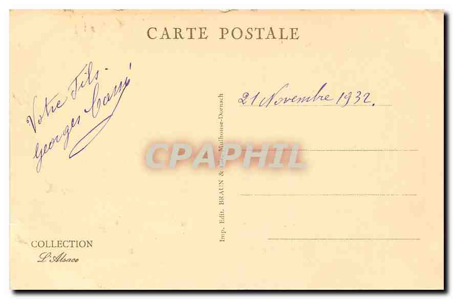 CPA Vallee de Masevaux Lacs d'alfeld et de sewen l'Alsace  — Rückseite