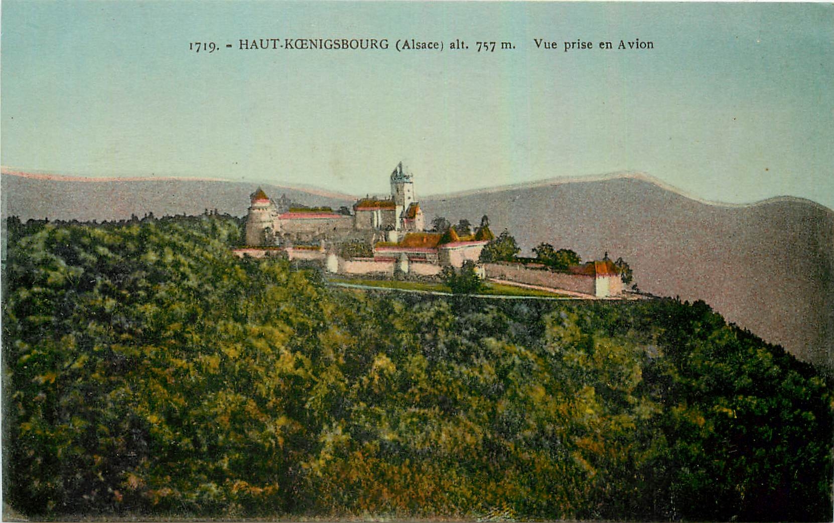 CPA Haut Koenigsbourg Alsace Vue prise en Avion 
