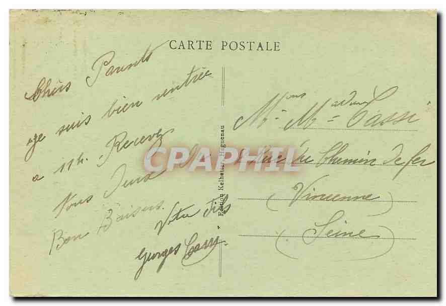 CPA Camp d'Oberhoffen Les sables Effet de Mer Militaria — Rückseite