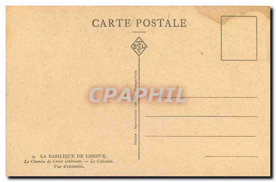 CPA La Basilique de Lisieux Le Chemin de Croix exterieur Le Calvaire vue d'Ensemble  — Rückseite