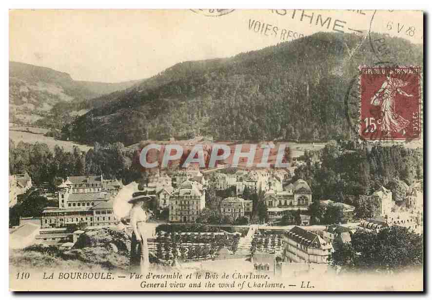 CPA La Bourboule Vue d'Ensemble et le Bois de Charlonne 