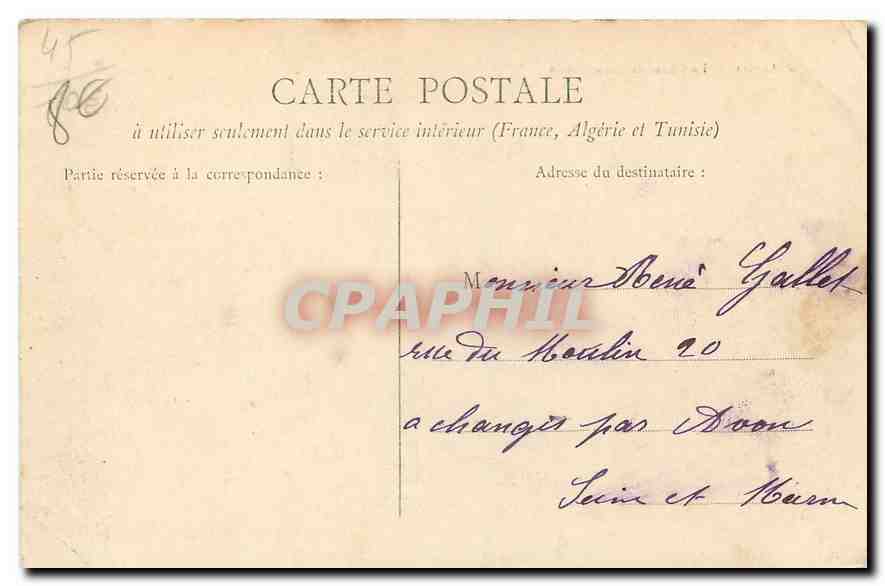 CPA Olivet La Chaussee Saint Santin  — Rückseite