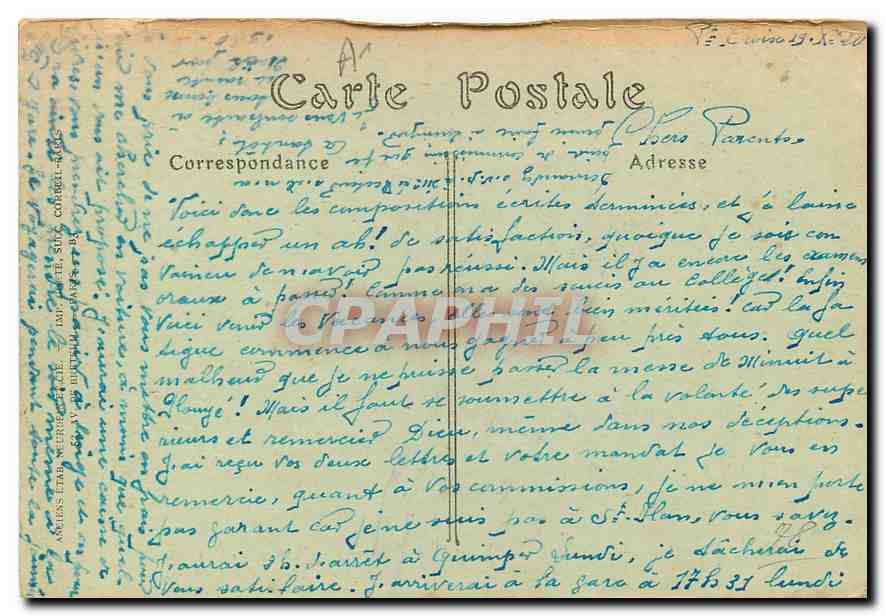 Palais de Versailles — La Table sur laquelle fut signé, le 28 juin 1919, dans la Galerie des Glaces, le Traité de Paix entre les Puissances alliées et associées et l'Allemagne — JND Phot. — Rückseite