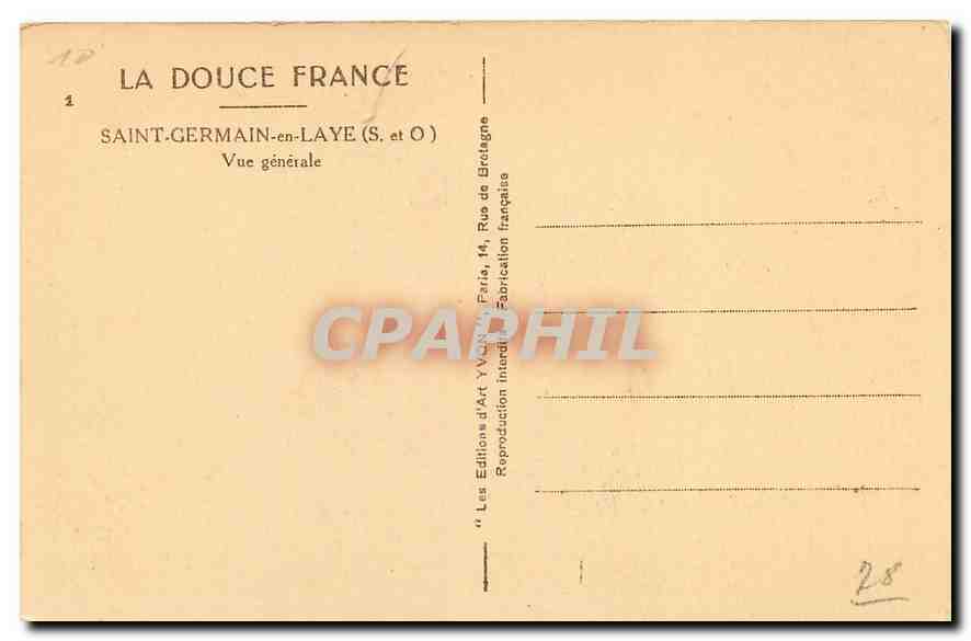 CPA Saint Germain en Laye S et O Vue generale  — Back