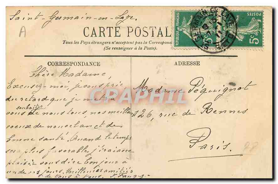 CPA Saint Germain en Laye Le Pavillon Henri IV pris de l'ascenseur — Back