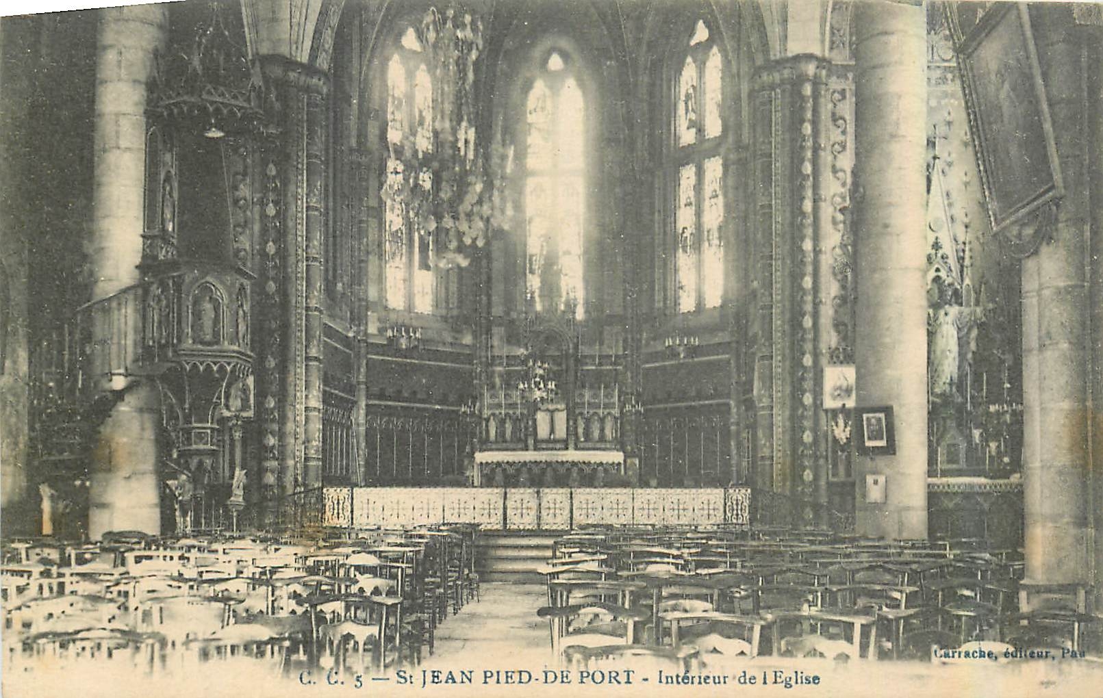 CPA St Jean Pied de Port Interieur de l'Eglise 