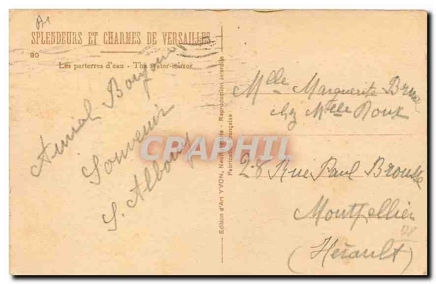 CPA Splendeurs et Charmes de Versailles Les parterres d'eau  — Back