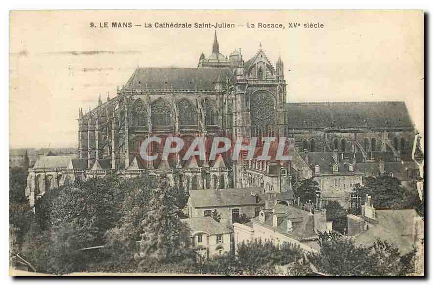 CPA Le Mans La Cathedrale saint Julien La Rosace 