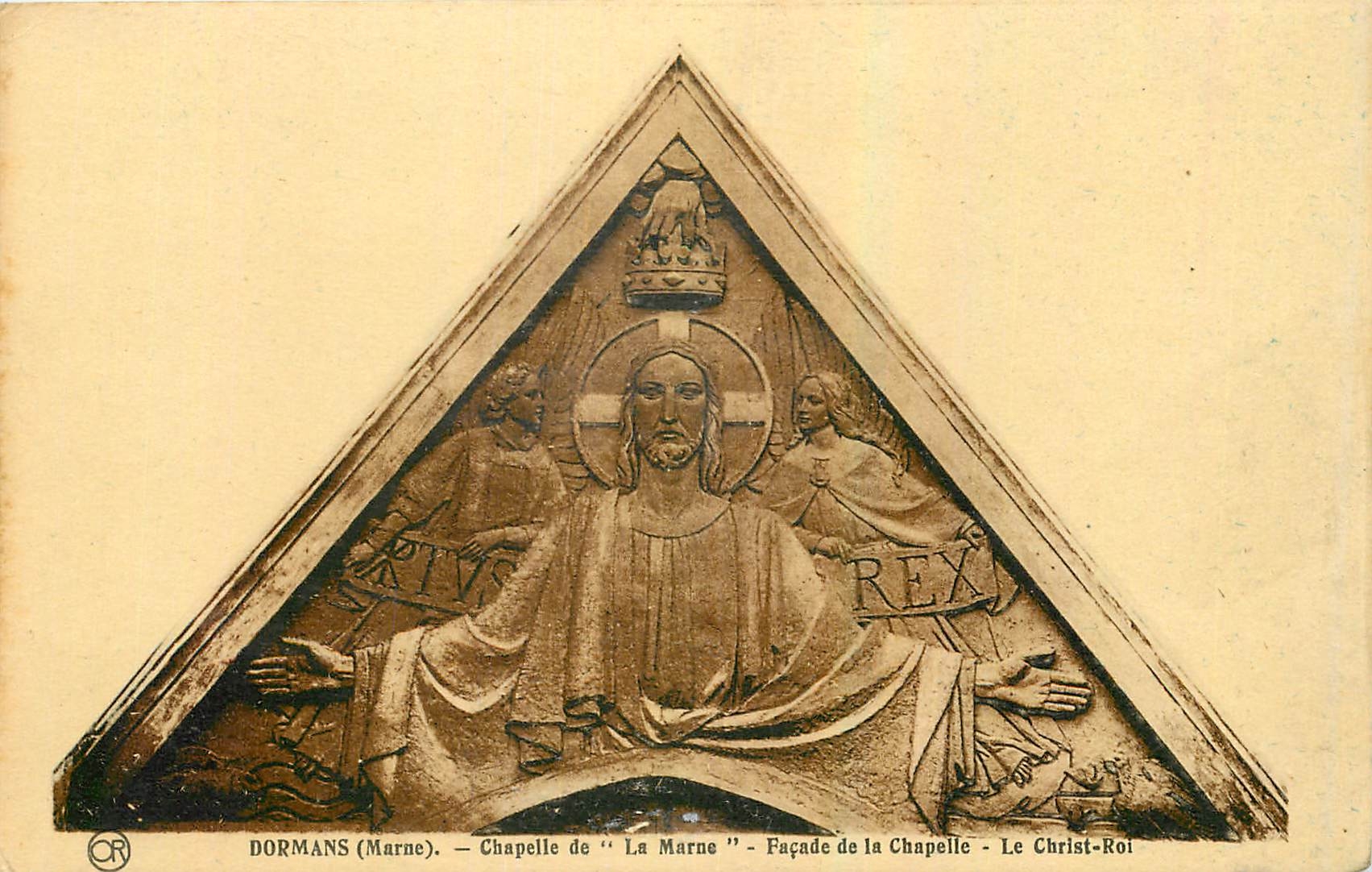 CPA Dormans Marne Chapelle de La Marne Facade de la Chapelle Le Christ Roi 