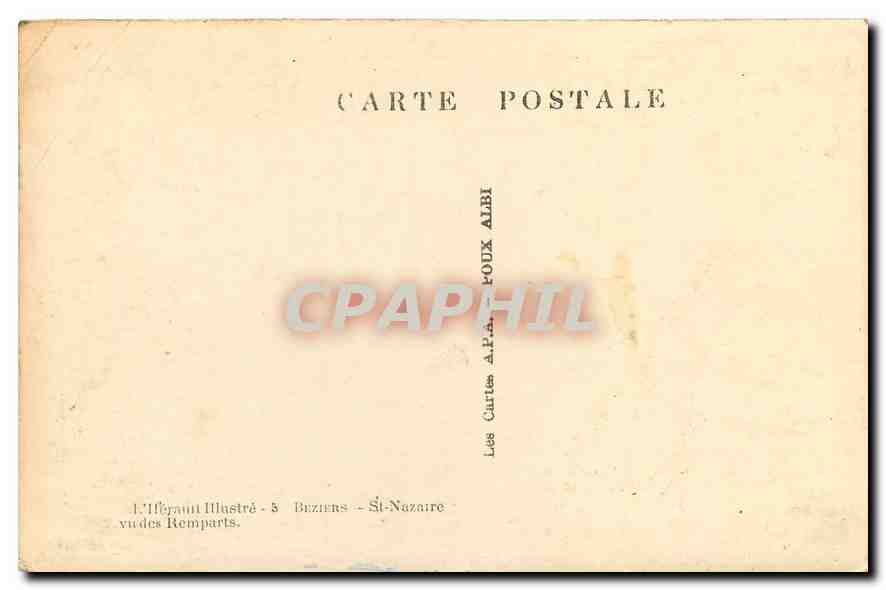 CPA Beziers St Nazaire vu des Remparts  — Back
