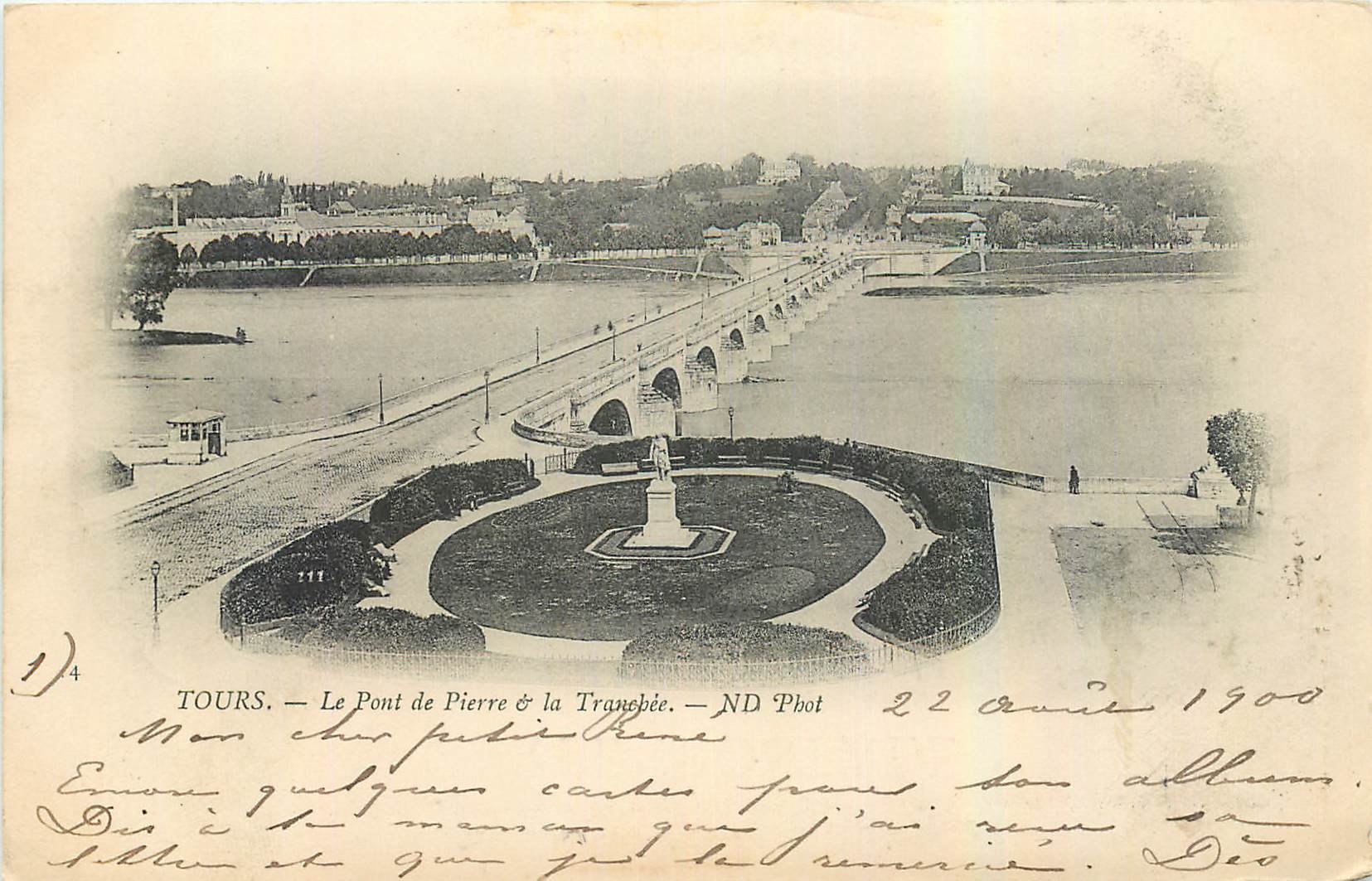 CPA Tours Le Pont de Pierre et la Tranebee 