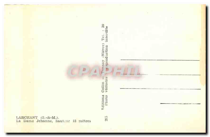 CPA Larchant S et M La Dame Jehanne  — Rückseite