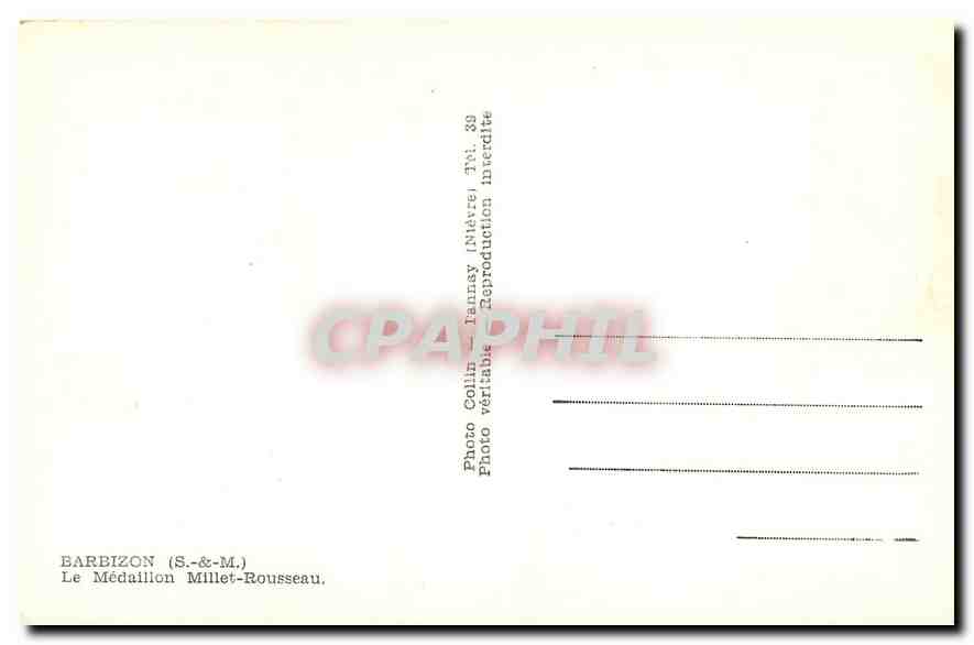 CPA Barbizon S et M Le Medaillon Millet Rousseau  — Rückseite