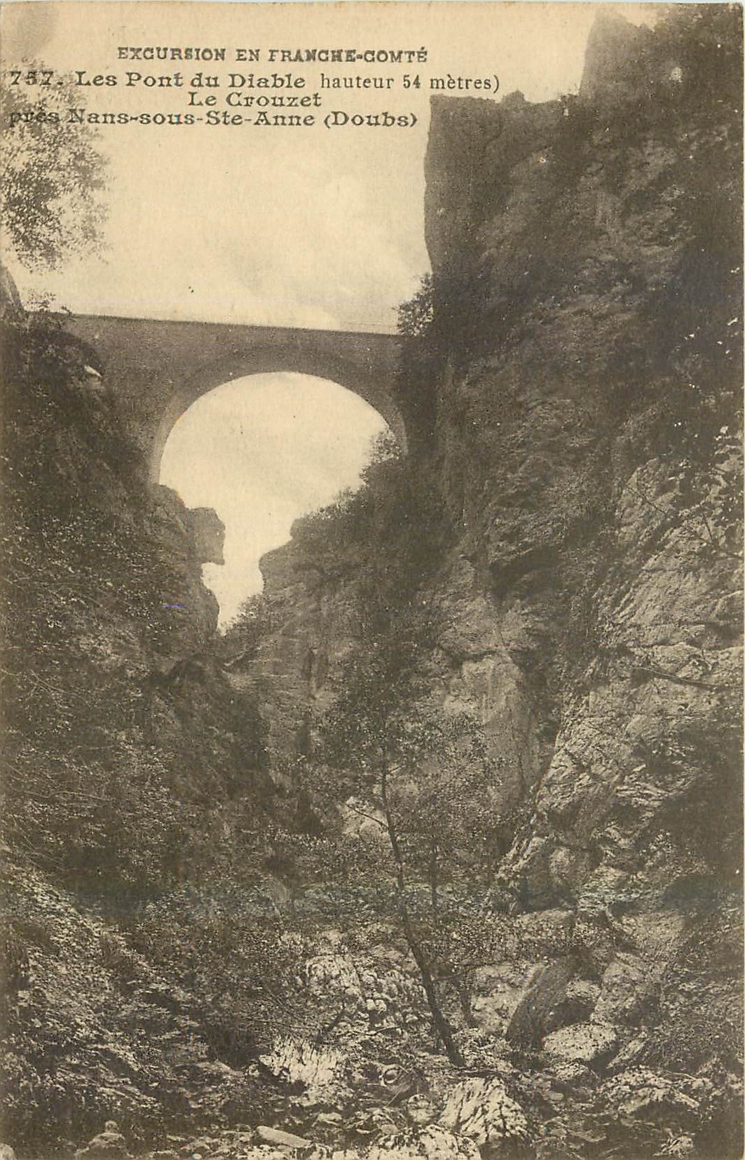 CPA Excursion en Franche Comte Les Pont du Diable Le Crouzet 