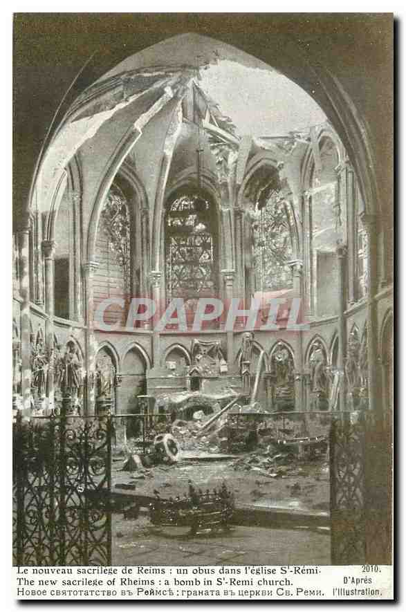 Destruction de l'église Saint-Rémi à Reims — D'Après l'Illustration, n°2010