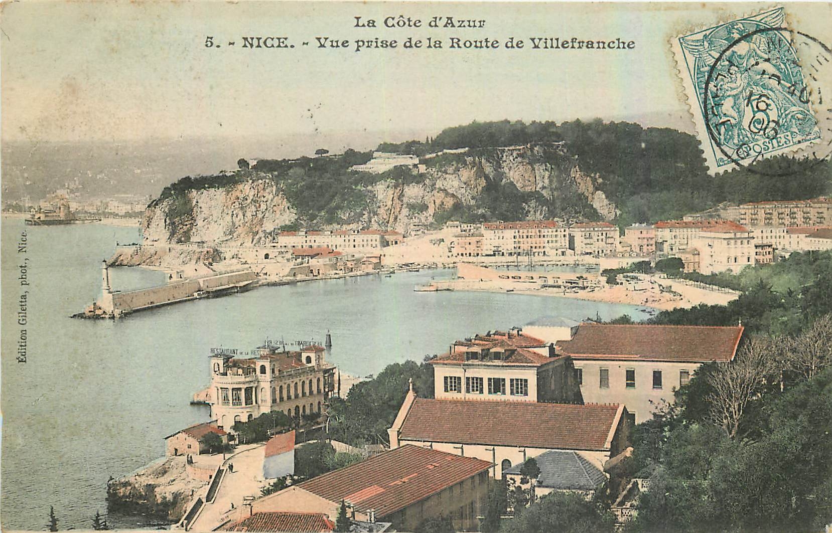 CPA La Cote d'Azur Nice Vue prise de la Route de Villefranche 