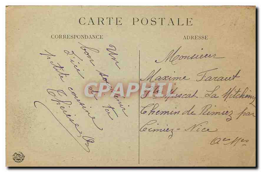 CPA Marseille Vue generale vers le Port  — Verso