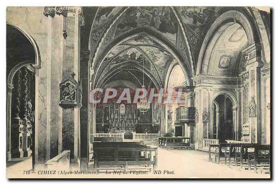 CPA Cimiez Alpes Maritimes La Nef de l'Eglise 