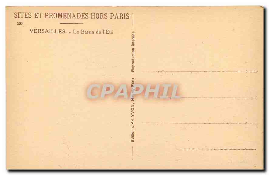 CPA Versailles Le Bassin de l'Ele  — Verso