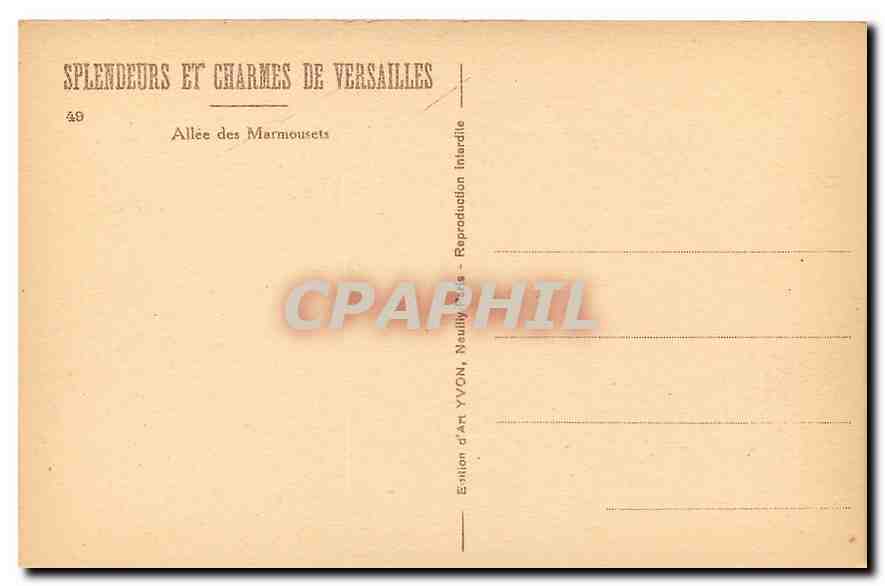CPA Splendeurs et Charmes de Versailles Allee des Marmousets  — Verso