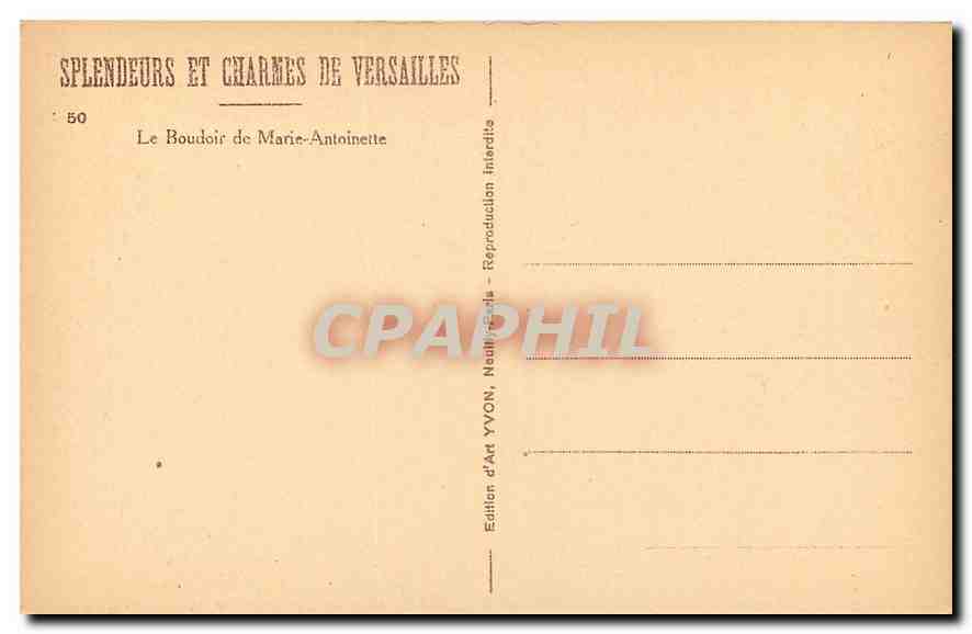 CPA Splendeurs et Charmes de Versailles Le Boudour de Marie Antoinette  — Verso