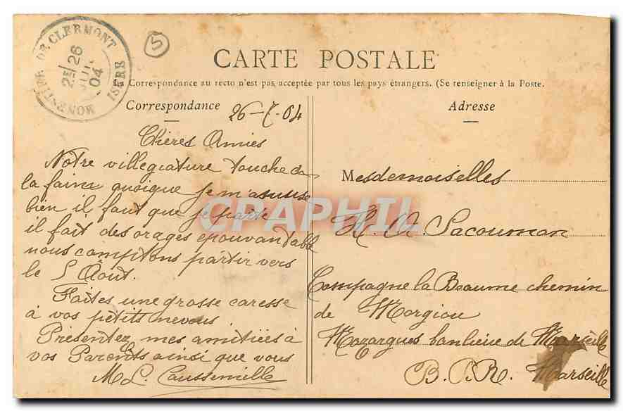 CPA l'Oiseau envole Femme — Verso