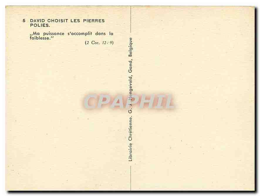 CPA David choisit les pierres Polies  — Back