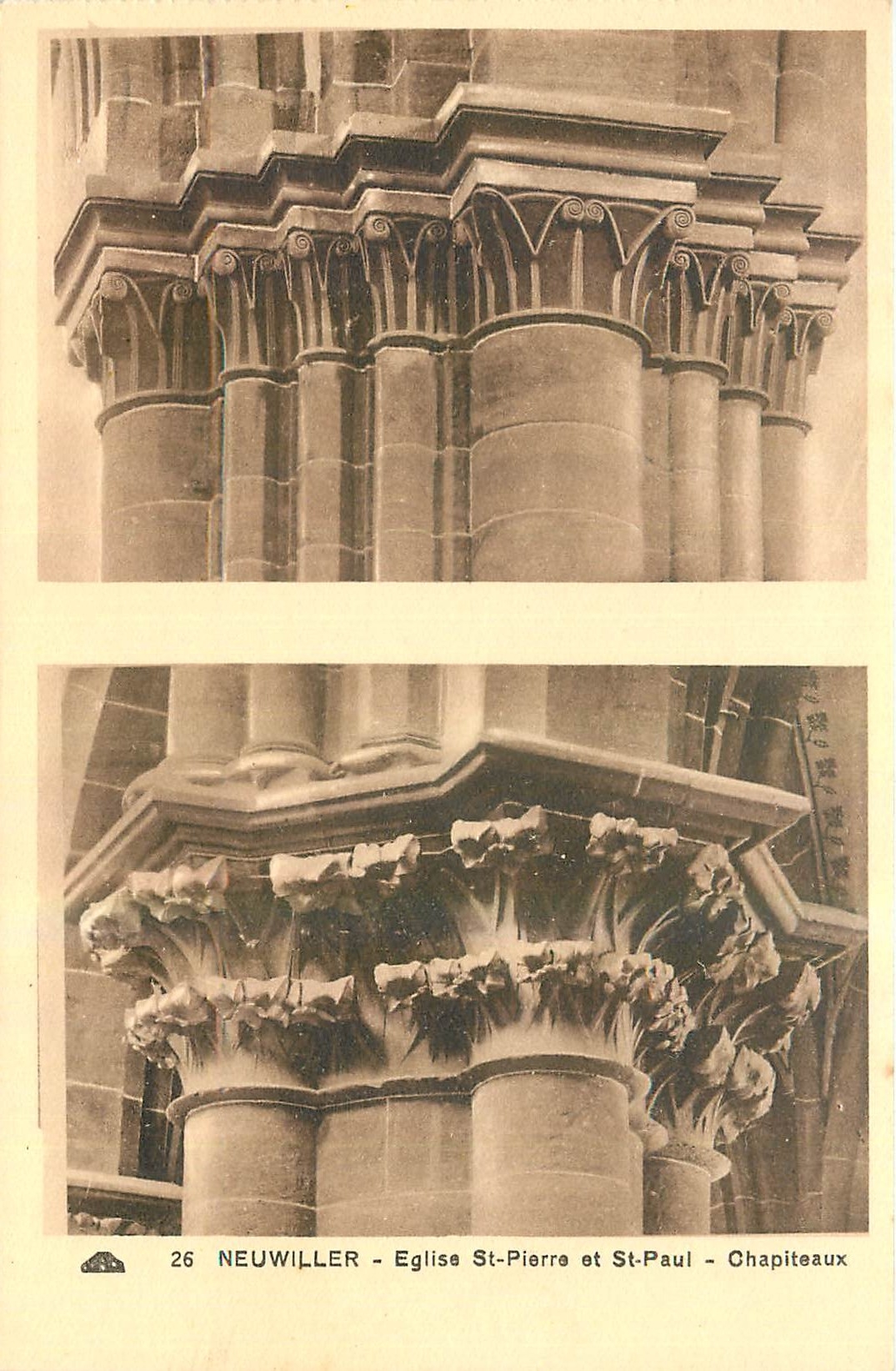 CPA Neuwiller Eglise St Pierre et St Paul Chapiteaux 