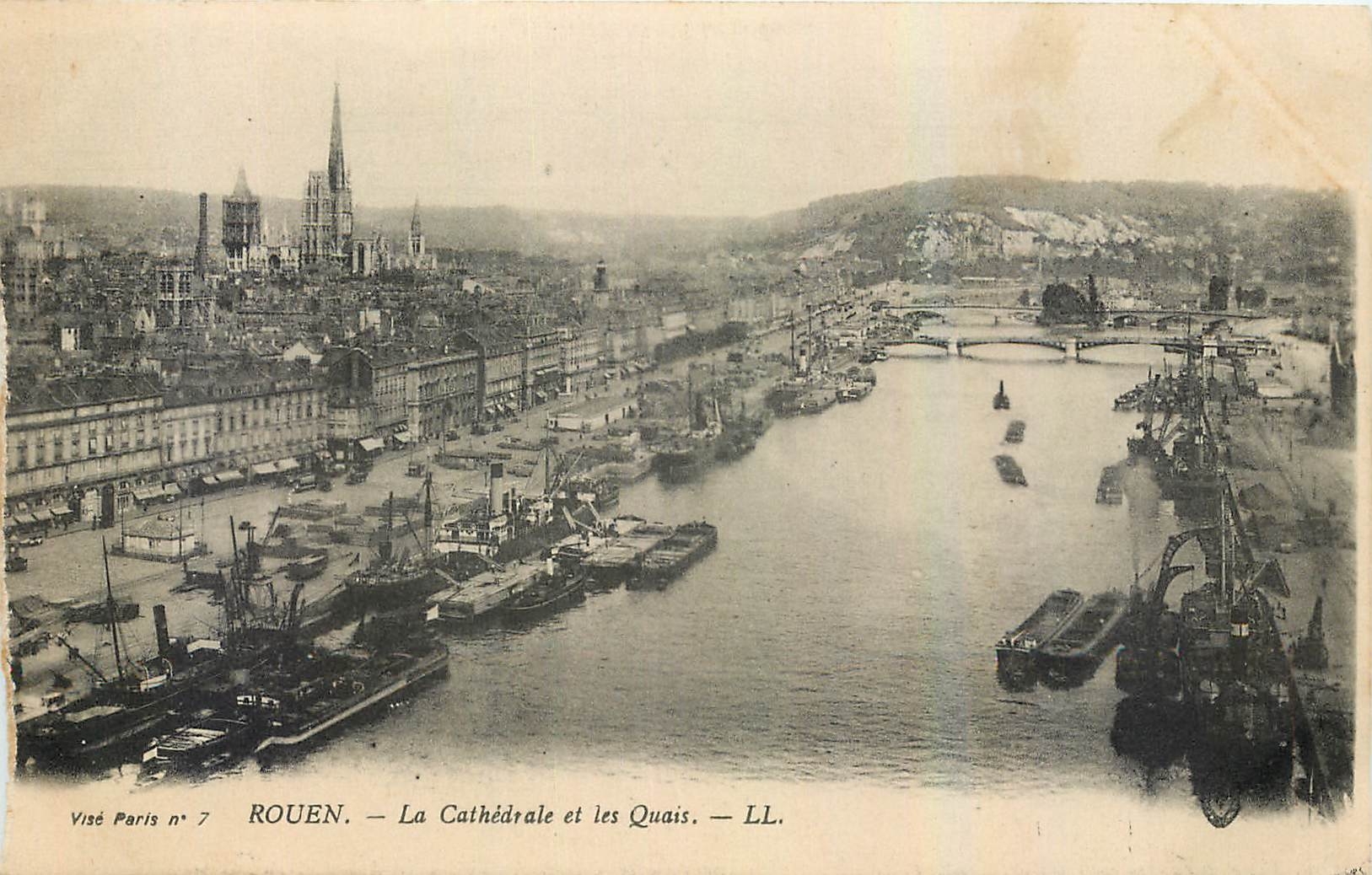 CPA Rouen La Cathedrale et les Quais 