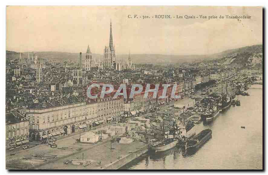 CPA Rouen Les Quais Vue prise du Transbordeur 