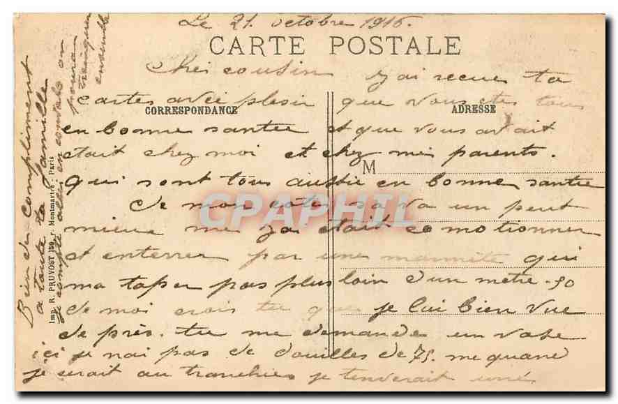 CPA La Guerre 1914 1915 1916 Amiens Somme La Cathedrale Le grand Portail  — Rückseite