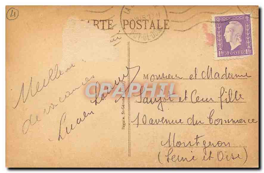 CPA Environs du Mony Dore et de la Bourboule Le Puy Gros  — Verso