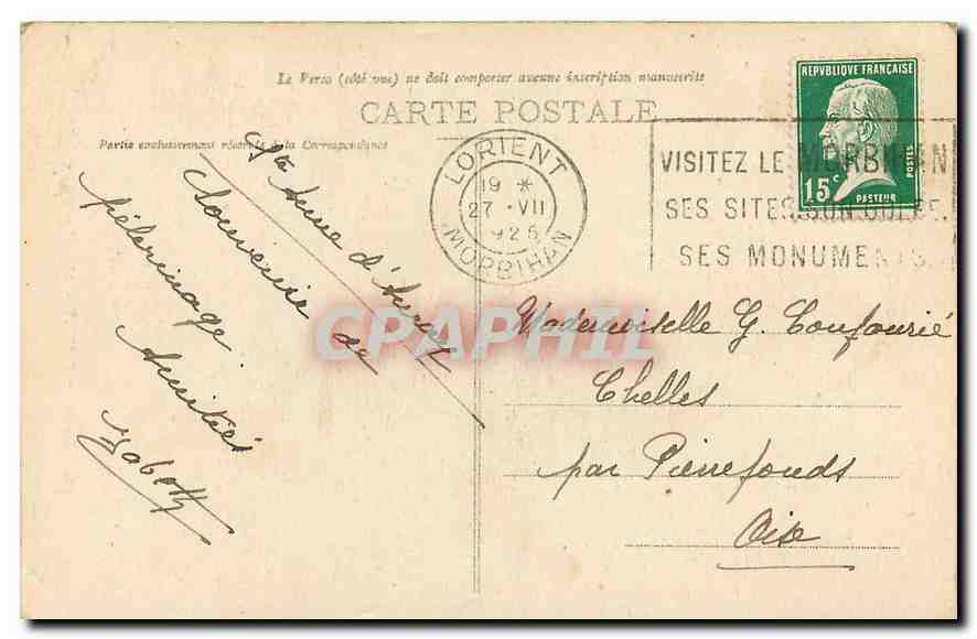 CPA Ste Anne d'Auray L'Autel privilegie  — Verso