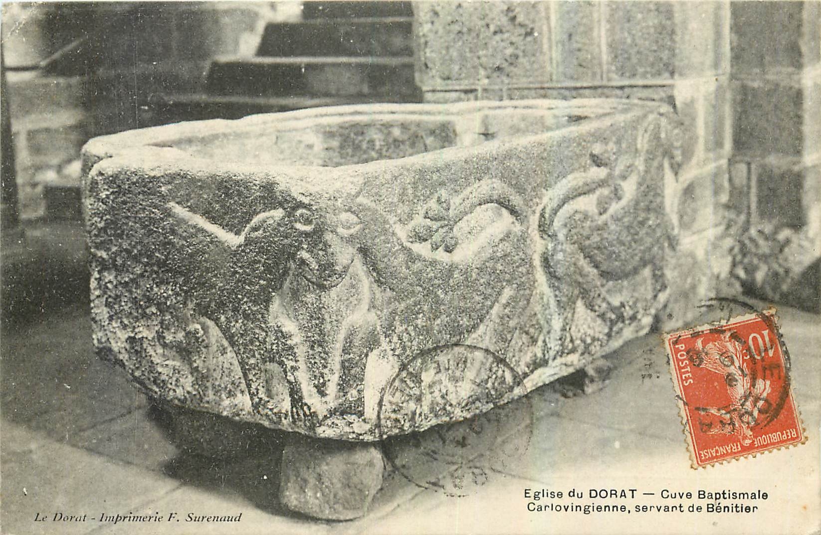 CPA Eglise du Dorat Cuve Baptismale Carlovingienne servant de Benitier 