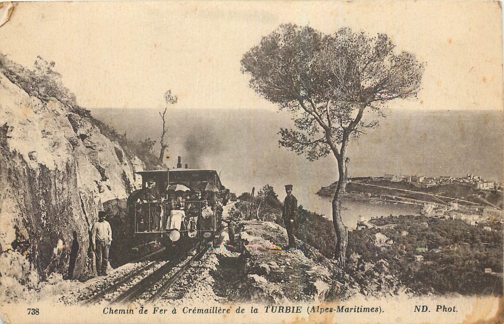 CPA Chemin de Fer a Cremaillere de la Turbie Alpes Maritimes Train