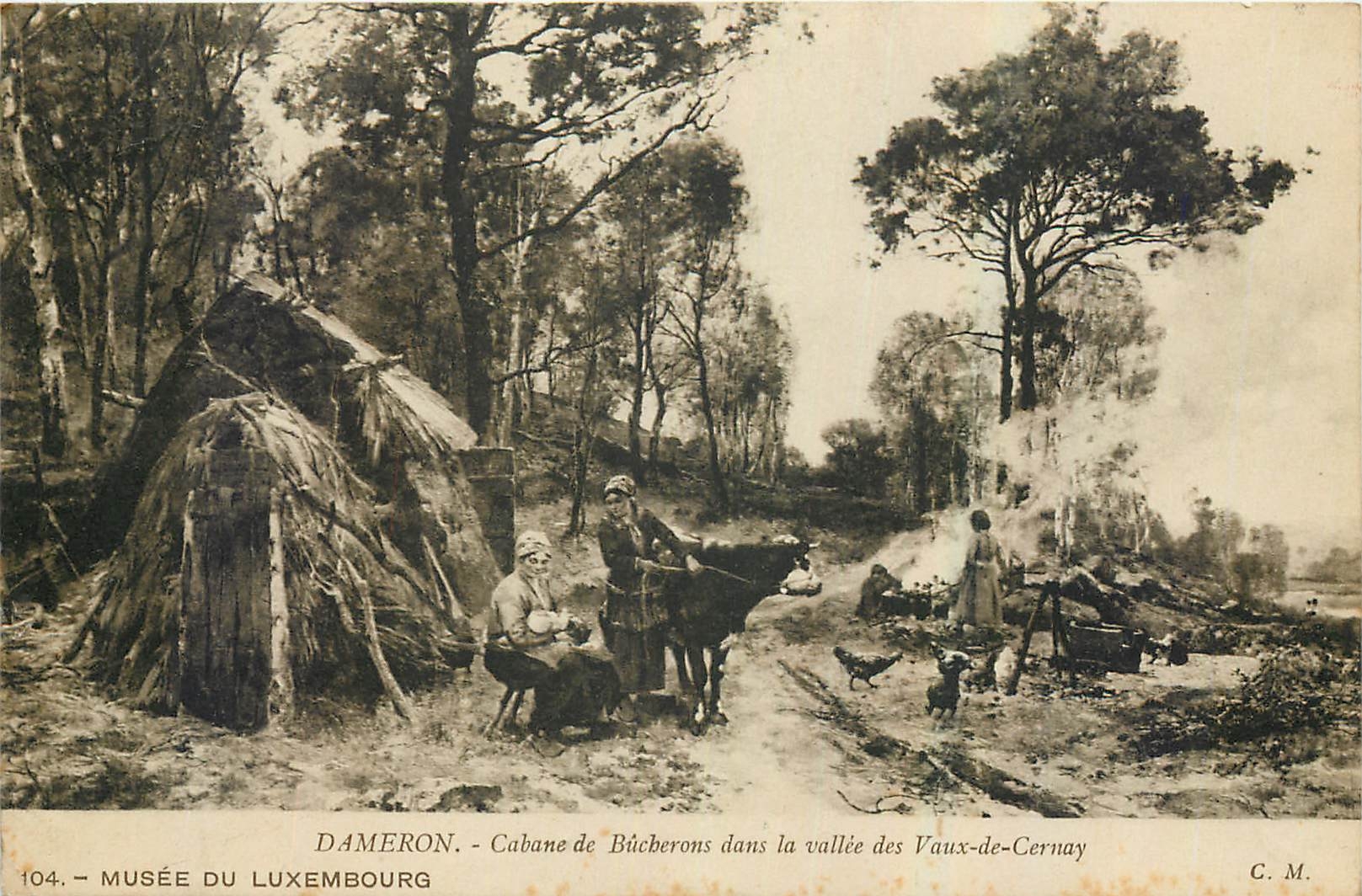 CPA Dameron Cabane de Bucberons dans la vallee des Vaux de Cermay Musee de Luxembourg 