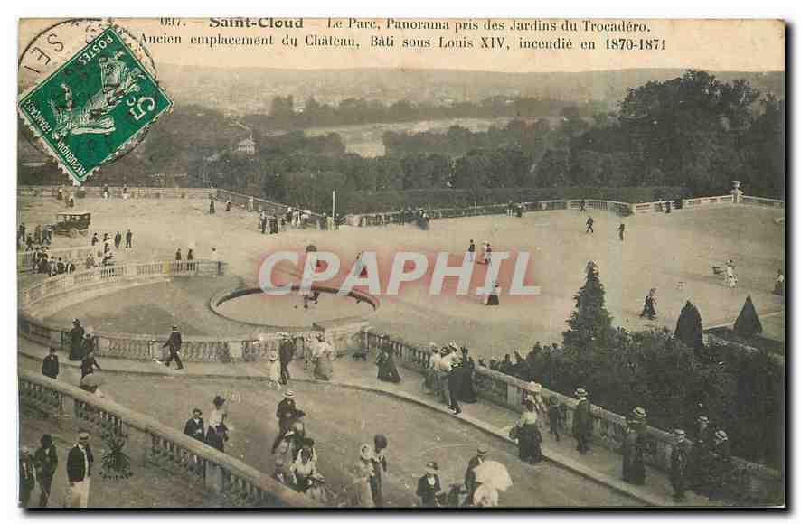 CPA Saint Cloud Le Parc Panorama pris des Jardins du Trocadero 